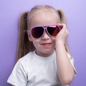 Очки солнцезащитные детские, оправа двухцветная, стёкла зеркальные, МИКС, 13 * 12.5 * 5 см