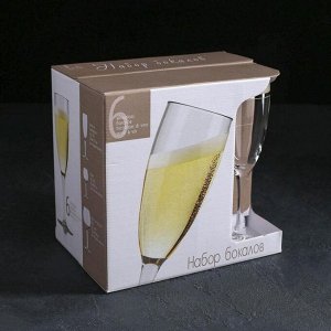 Набор бокалов для шампанского Ring, 170 мл, 6 шт, с гравировкой и напылением