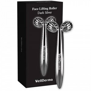 Роликовый массажер для лица WellDerma Face Lifting Dark Silver Roller