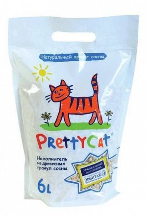 Наполнитель PrettyCat впитывающий древесный "Wood Granules" 20 кг CLUB