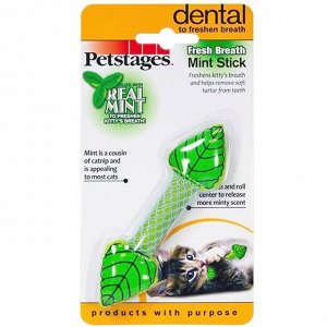 Petstages игрушка для кошек Dental "Мятный листик" 11 см