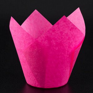 Форма-тюльпан для выпечки розовая 80*50, 20 шт.