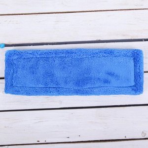 Насадка для плоской швабры с отжимом Доляна арт. 2522116, 35,5×11,5 см, микрофибра, цвет синий