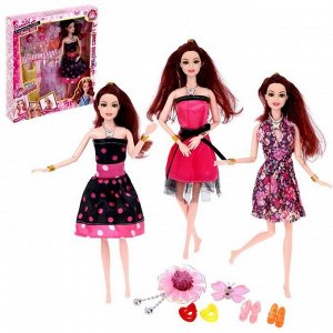 Кукла-модель шарнирная «Синди» с набором платьев, с аксессуаром, МИКС