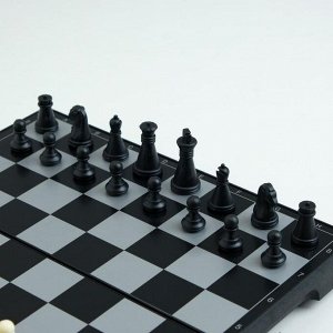 Шахматы магнитные, 19.5x19.5 см, чёрно-белые