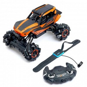 1 TOY Машина радиоуправляемая «Джип-акробат», 4WD, с управлением жестами, работает от аккумулятора, цвет оранжевый