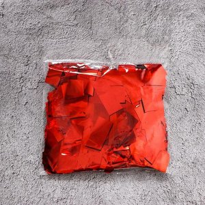 Наполнитель для шара «Конфетти-прямоугольник», 5 см, фольга, цвет красный, 100 г