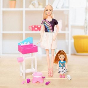 Кукла-модель «София с сестренкой» шарнирная, с мебелью и аксессуарами, МИКС