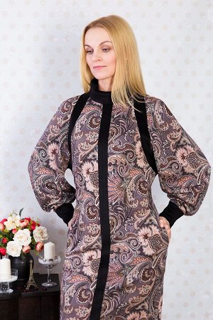 Платье женское Шарм меховое модель 649/1 коричневый огурчик