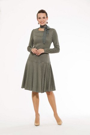Платье женское С бантиком модель 770/1 олива