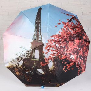 Зонт полуавтоматический «Города», 3 сложения, 9 спиц, R = 49 см, цвет МИКС