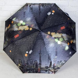 Зонт автоматический «Ночной город», в подарочной упаковке, 3 сложения, 8 спиц, R = 51 см, цвет МИКС