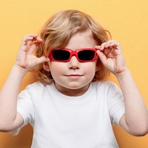 Очки солнцезащитные детские "Спорт", оправа МИКС, дужки круглые, линзы чёрные, 13 ? 4.5 ? 3.5 см