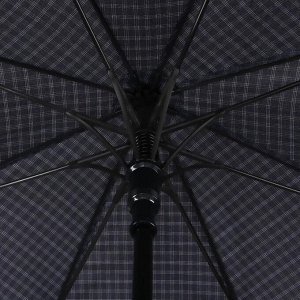 Зонт - трость полуавтоматический «Клетка», 8 спиц, R = 56 см, цвет тёмно - синий