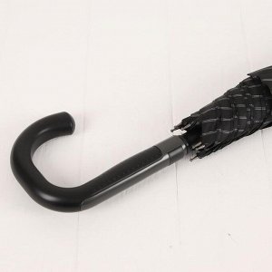 Зонт - трость полуавтоматический «Полоска», 8 спиц, R = 60 см, цвет чёрный