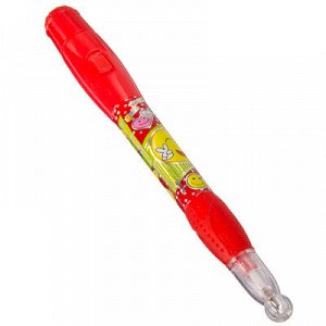 Ручка шариковая с двухрежимной подсветкой и проекцией смайлика, 16см, пластик, 4 цвета, арт.11104