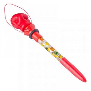 Ручка шариковая с мыльными пузырями "Боксерская перчатка", 19см, пластик, 3-6 цветов
