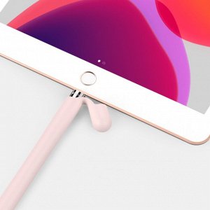 Комплект чехлов для стилуса Apple Pencil 1, силикон, 2шт., черный/розовый, Deppa