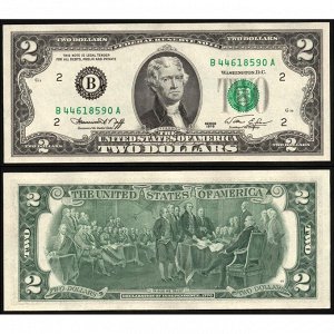 США 2 Доллара 1976 год UNC P# 461 B Серебрянный сертификат (КОЮ) (#ФР-00120233)