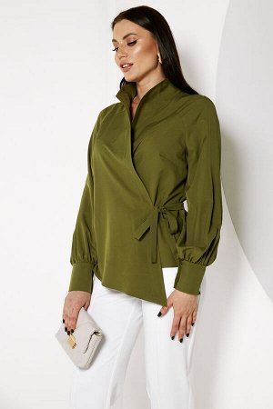 Блуза "Идеальная асимметрия" (олива) Б2159