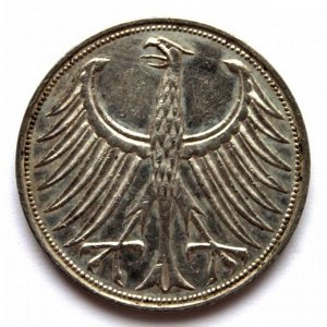 ФРГ 5 марок 1957 (J) СЕРЕБРО