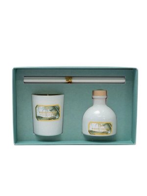 Набор ароматический Floox White orchid аромат "Цветочный", 50 мл диффузор и  ароматическая свеча