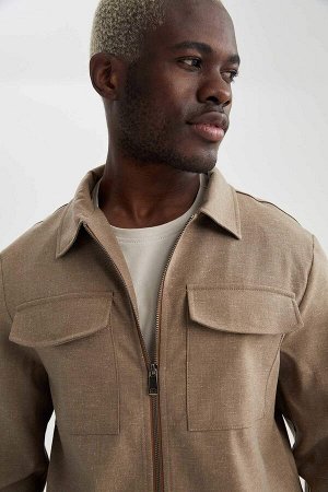 DEFACTO Куртка-рубашка свободного кроя с воротником-поло