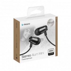 Стереогарнитура Stereo Alum Mini, черный, Deppa