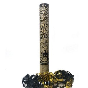 30 см Пневмохлопушка Wild Party, black&amp;gold серпантин