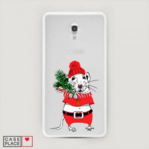 Силиконовый чехол Новогодняя крыска на Alcatel Pixi 4 (5) 5045D