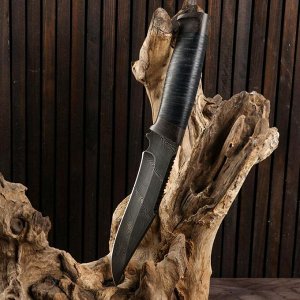 Нож охотничий Н73, ст.У10А-7ХНМ, рукоять текстолит, кожа