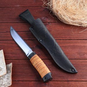 Нож охотничий «Гумбольдт уральский»  Н3, ст. ЭИ107, рукоять текстолит, береста 27,5 см