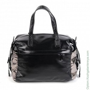 Женская кожаная сумка 5809 Блек/БЛВН/Сильвер черный