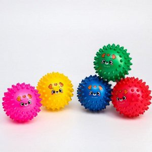 Развивающий массажный мячик «Пёсик», средней мягкости, d=7 см, цвет МИКС