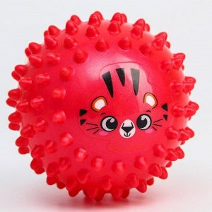 Развивающий массажный мячик «тигрёнок», средней мягкости, d=7 см, цвет МИКС