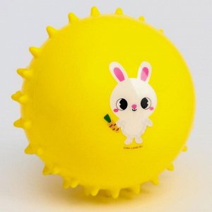 Развивающий массажный мячик «Зайчик», мягкий, d = 8 см, цвет МИКС