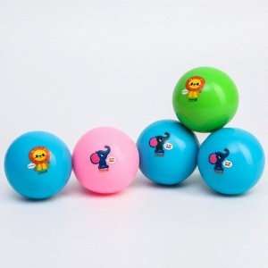 Набор развивающих тактильных мячиков для ванны с пищалкой 5шт «Животные», 6 см