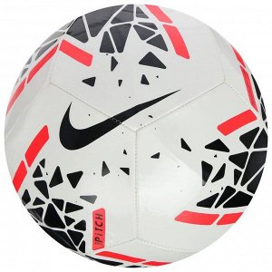 Мяч футбольный NIKE Pitch, размер 4, 12 панелей, гл.ТПУ, бутиловая камера, машинная сшивка, цвет белый/чёрный/красный