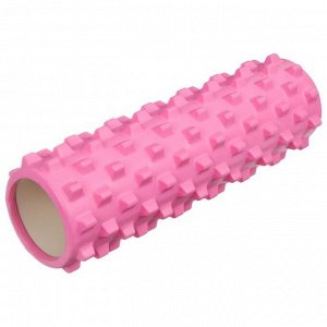 Роллер массажный для йоги 45 х 15 см, цвет розовый