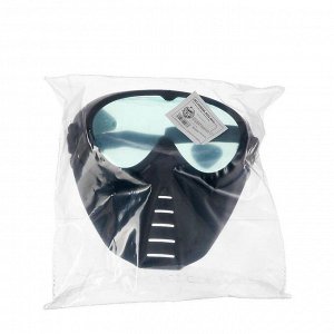 Очки-маска для езды на мототехнике, визор прозрачный, цвет черный