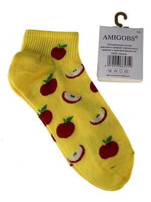 Яркие хлопковые носки с принтом, цвет жёлтый