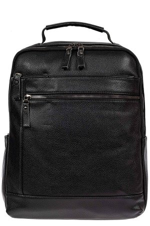 Мужской рюкзак из экокожи с отделением для ноутбука, цвет чёрный