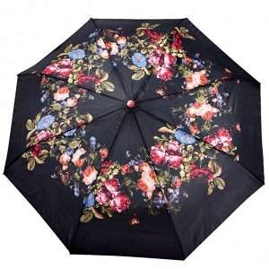 Зонт ЦВЕТ: черный цветы,  Замеры модели*
* рост указан приблизительно, ориентируйтесь на замеры
*	Размер 95 см ( диаметр купола 95 см)
Стильный женский зонт с интересным дизайном, купол стандартного р