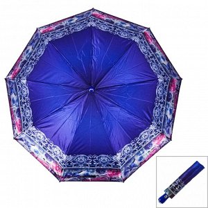 Зонт ЦВЕТ: синий,  Замеры модели*
* рост указан приблизительно, ориентируйтесь на замеры
*	Размер 107 см ( диаметр купола 107 см)
Стильный женский зонт с оригинальным рисунком, купол стандартного разм