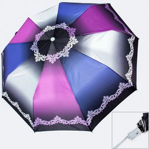 Зонт ЦВЕТ: фиолетовый,  Замеры модели*
* рост указан приблизительно, ориентируйтесь на замеры
*	Размер 102 см ( диаметр купола 102 см)
Стильный женский зонт с лаконичным узором, купол стандартного раз