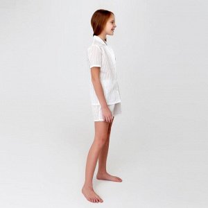 Рубашка с коротким рукавом для девочки MINAKU: Light touch цвет белый.