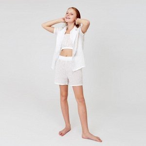 Рубашка с коротким рукавом для девочки MINAKU: Light touch цвет белый.