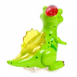 Музыкальная игрушка «Любимый динозаврик», двигается, световые и звуковые эффекты, цвет зелёный