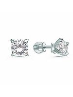 Серьги из серебра с фианитами