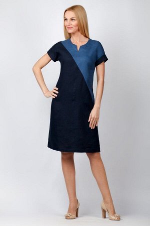 Платье женское Диагональ модель 442/1 темно-синий+джинс